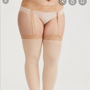 Nude Tights with Faux Garter